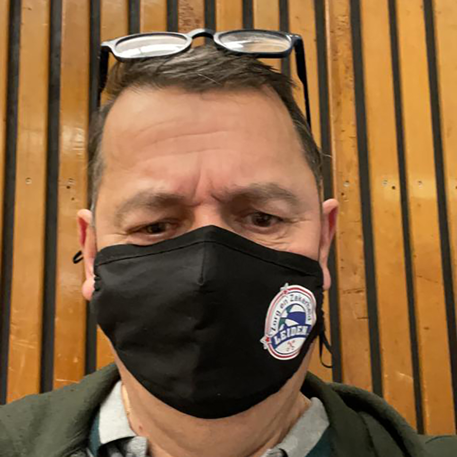 Ruud Haamke, de vaste dj bij de thuiswedstijden van ZZ Leiden.